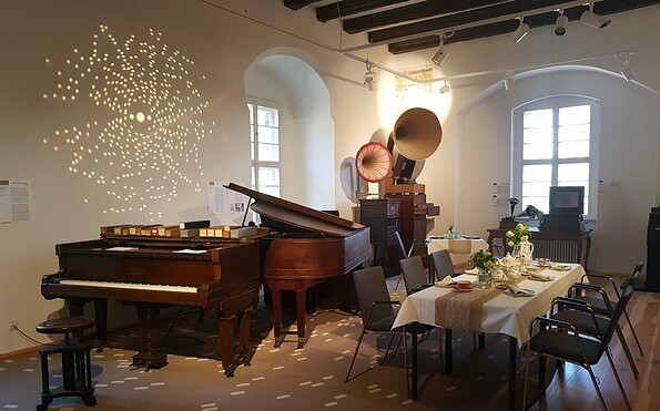 Der unsichtbare Pianist im Weihnachtscafé, Foto: Musikmuseum Beeskow, Lizenz: Musikmuseum Beeskow