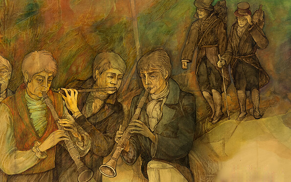 Jon Mincu: Die Musik, Feder und Aquarell, 2001, Foto: Stiftung Kleist-Museum