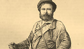 Balduin Möllhausen inszeniert sich als Trapper, aus „Die Gartenlaube“, 1862, Foto: Peter Bolz, Lizenz: Sammlung Dr. Peter Bolz