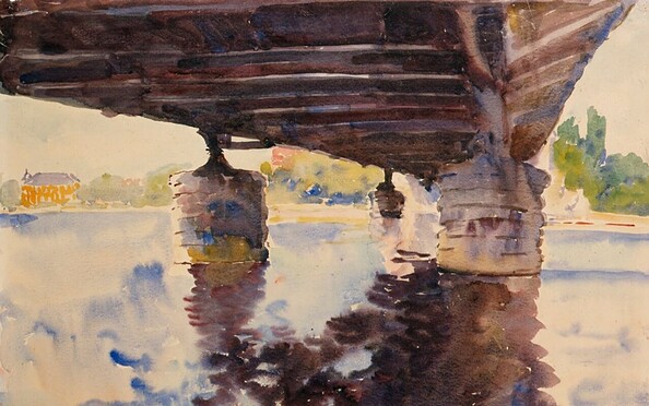 Philipp Franck, Unter der Glienicker Brücke, 1928 (Ausschnitt), Foto: Michael Lüder, Lizenz: Potsdam Museum