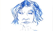 blaue energische Frau, Foto: Britta von der Behrens, Lizenz: Britta von der Behrens