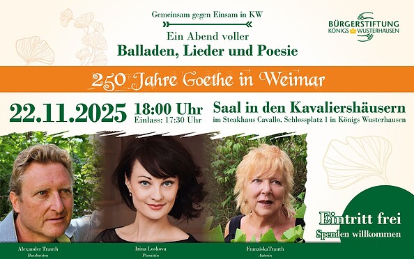 250 Jahre Goethe in Weimar, Foto: Bürgerstiftung Königs Wusterhausen, Lizenz: Bürgerstiftung Königs Wusterhausen