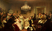Julius Schmid: Ein Schubertabend in einem Wiener Bürgerhause, 1879. Bild: Birgit und Peter Kainz, Foto: BY 4.0 Wien Museum