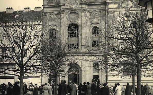 Die zerstörte Synagoge am Wilhelmplatz, Foto: Hans Weber, Lizenz: Potsdam Museum