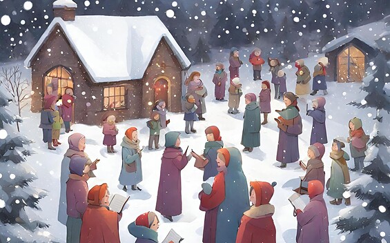 Weihnachtliches Singen, Foto: KI, Lizenz: KI
