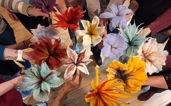 Filzblume, Foto: Burg Storkow, Lizenz: Burg Storkow