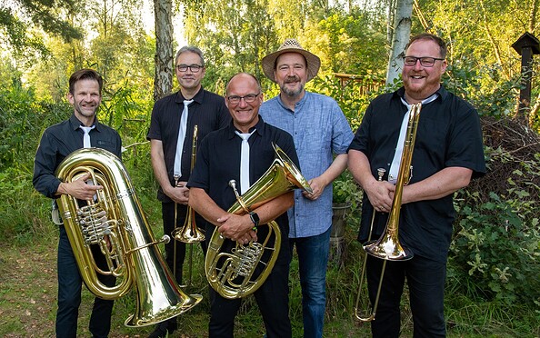 Posaunenquartett Tagesform mit H. Henneberg, Foto: Wolfgang Lücke, Lizenz: Amt Burg (Spreewald)