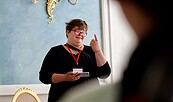 Führung in Leichter Sprache mit Beschäftigten der Oberlin Werkstätten Potsdam in den Neuen Kammern von Sanssouci, Foto: Marcus Grünschneider, Lizenz: Oberlin Werkstätten gGmbH