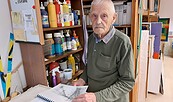Bernd Patzschke in seinem Atelier, Foto: privat, Lizenz: Kunstverein