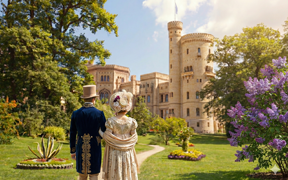 Foto: Potsdam, Park Babelsberg, mit Blick auf das Schloss/SPSG/Foto W. Pfauder