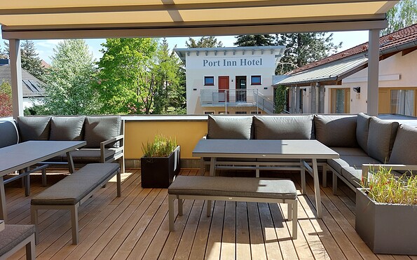 Dachterasse Port Inn, Foto: Juliane Frank, Lizenz: Tourismusverband Dahme-Seenland e.V.