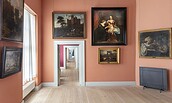 Blick in eine Raumflucht im Schlossmuseum Oranienburg, ganz vorn die Erste Kammer im linken Flügel, Foto: Andreas Lechtape, Lizenz: Bildarchiv Foto Marburg, SPSG