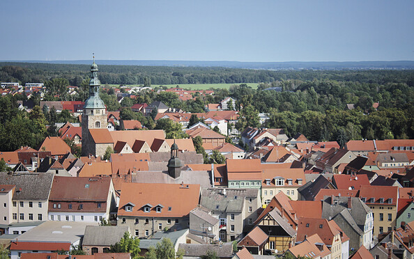 Blick vom Berg über Bad Belzig, Foto: Steven Hille, Lizenz: Tourismusverband Fläming e.V.