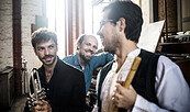 Drei Musiker mit Instrumenten, Foto: Kirche Herzberg, Lizenz: Kirche Herzberg