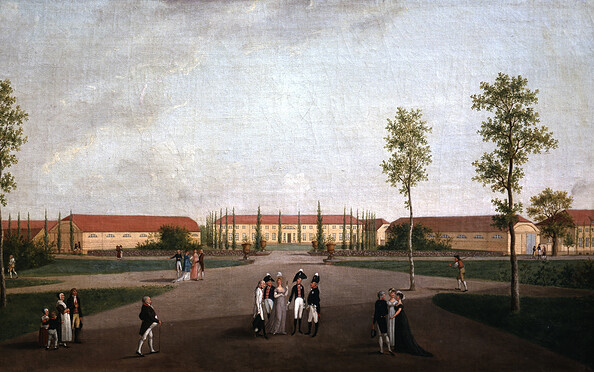 Franz Hillner (?), Schloss Paretz, Foto: Roland Handrick, Lizenz: Eigentum Haus Hohenzollern, SKH Georg Friedrich Prinz von Preußen, ehemals Hohenzollernmuseum, DLn Hz II 1987 GK I 8790