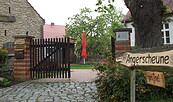 Außenansicht der Angerscheune in Petershagen, Foto: Kathleen Brandau, Lizenz: Gemeinde